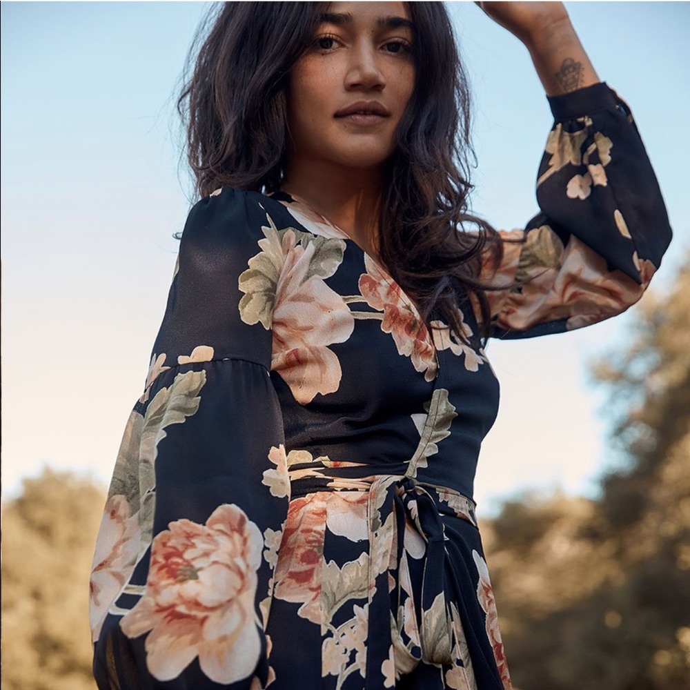 Christy Dawn Bergen Dress M Petite Night Peony NWT